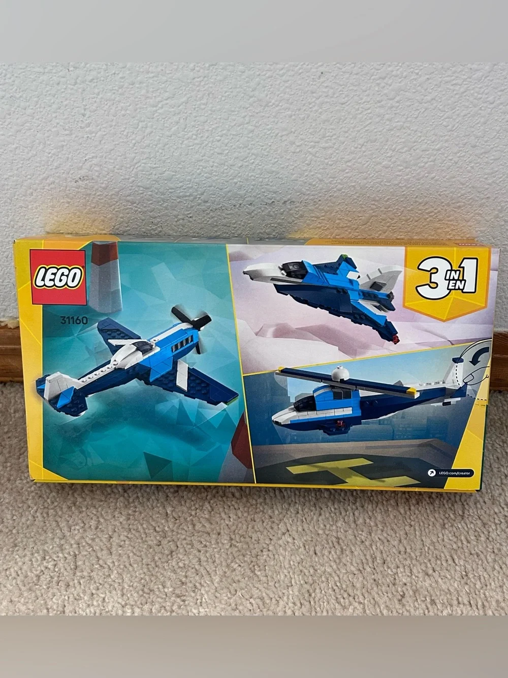 Lego Creator 31160 3 in 1 Aircraft Race Plane Building Set 178 Pcs OS New